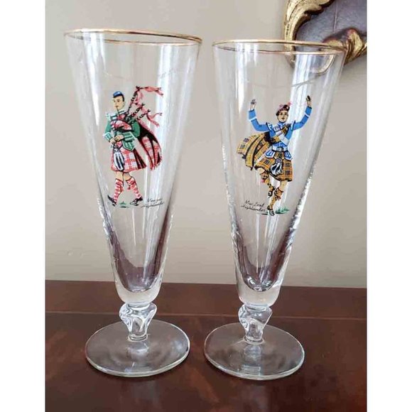 Libbey Other - Two Vintage Libbey Scottish Highlander Pilsner Glasses MacCleod Menzies